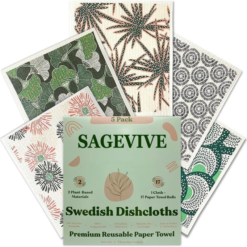 🎄Holiday Pre-Sale Save 70%🎄Swedish Dishcloths for Kitchen & Cleaning | 5 Pack