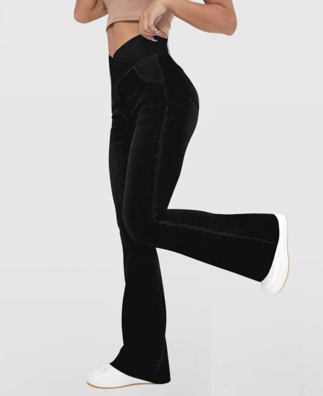 🔥Stretch-Jeans mit hoher Taille und Crossover