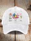 Unisex Floral Fdt Washed Cotton Hat
