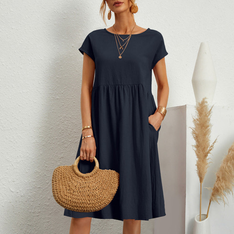 🔥Hot Sale 50% OFF🔥Women's Cotton Round Neck Dress