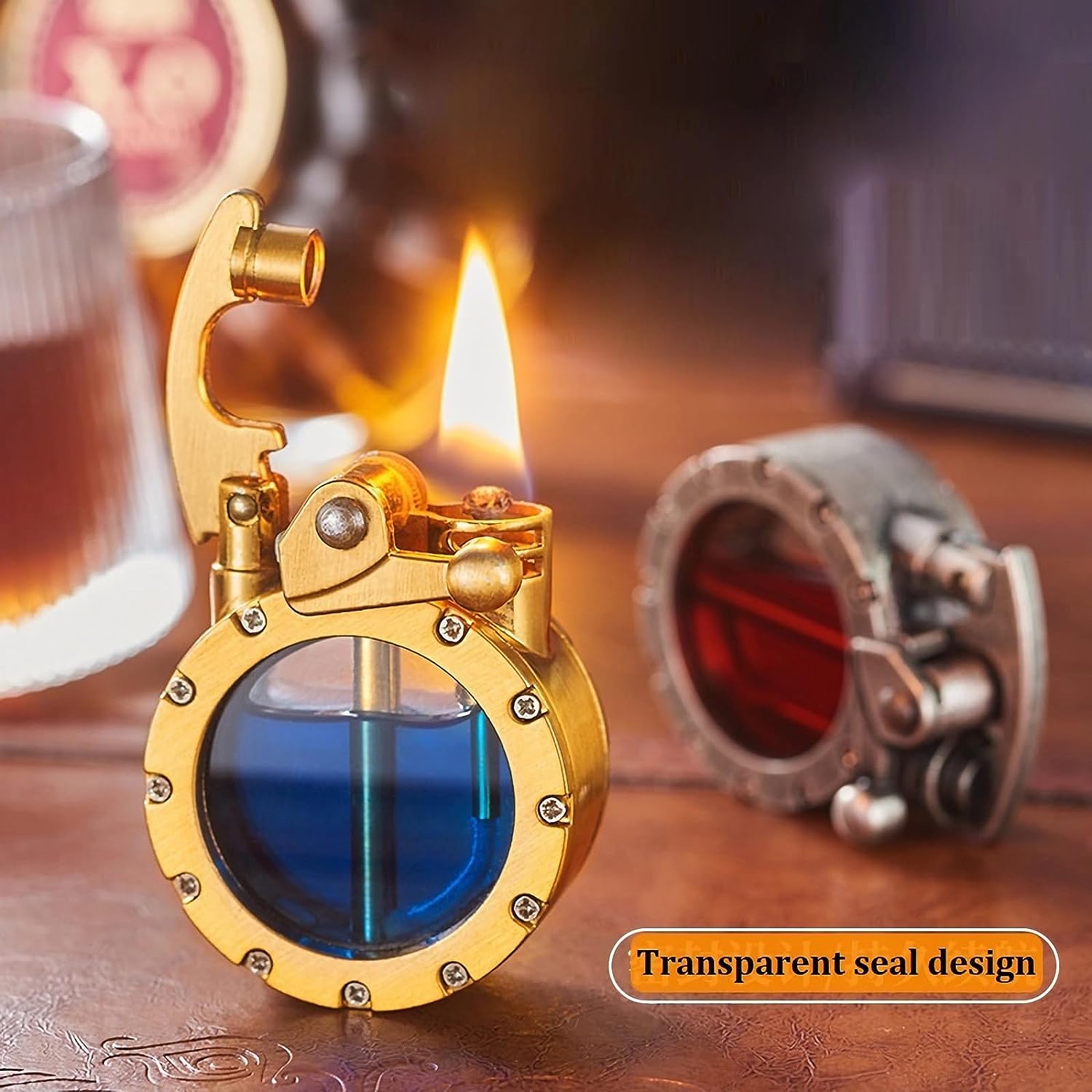 🔥Last Day Promo 70% OFF🔥 Vintage Trench Lighter Transparent Kerosene Lighter Antique Steampunk Lighter Cool Unique Lighter