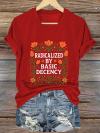 Women's casual floral Rejection of the King since T-shirt