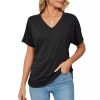 💝Summer new casual v-neck solid color loose t-shirt