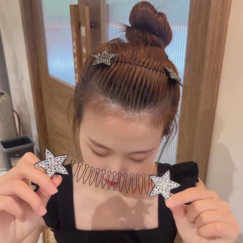 🔥(Last Day Promotion 50% OFF)  Star Rhinestone Broken Hair Comb, Buy 5 Get 5 Free (10 PCS) & Free Shipping