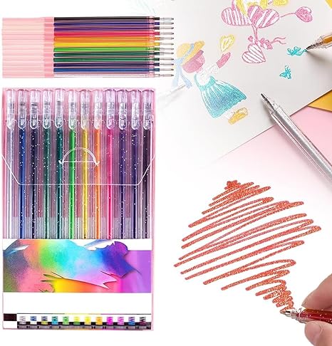 (🎅EARLY CHRISTMAS SALE - 50% OFF) 🎁🌈12 Colors Glitter Gel Pen Set🖊, Buy 2 Free Shipping Only Today🚚