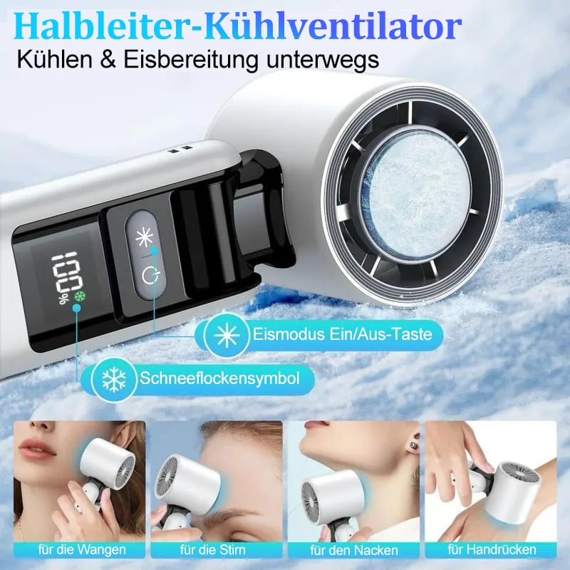 🔥Letzter Tag 50% RABATT - Tragbarer Multifunktions-Turbo-Eiskühlventilator | AC-ähnliche Gel-Pad-Technologie, 5 Gänge