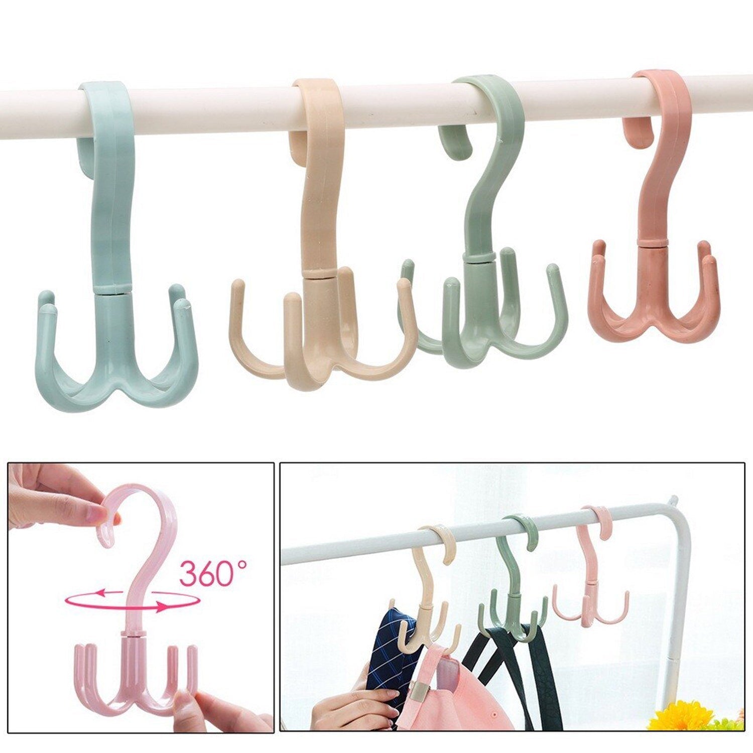 Rotary 4-Claw Multi-Purpose Hanger Hook