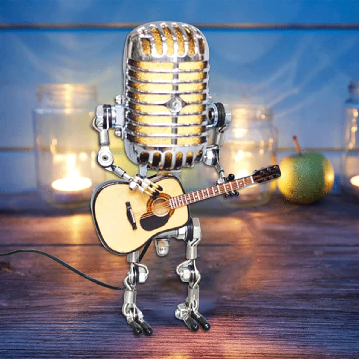 🔥Last Day Promotion - 60% OFF🎁🤖Vintage Metal Microphone Robot Desk Lamp🎸