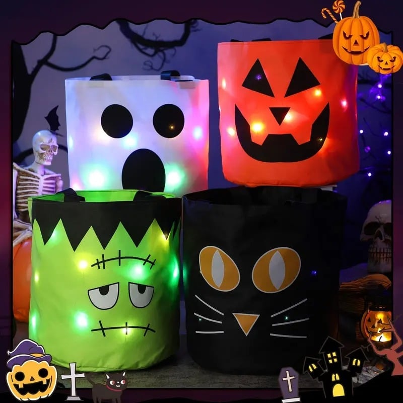 🎃 GlowPump LED Halloween Candy Bags (3 Pcs Set) ✨