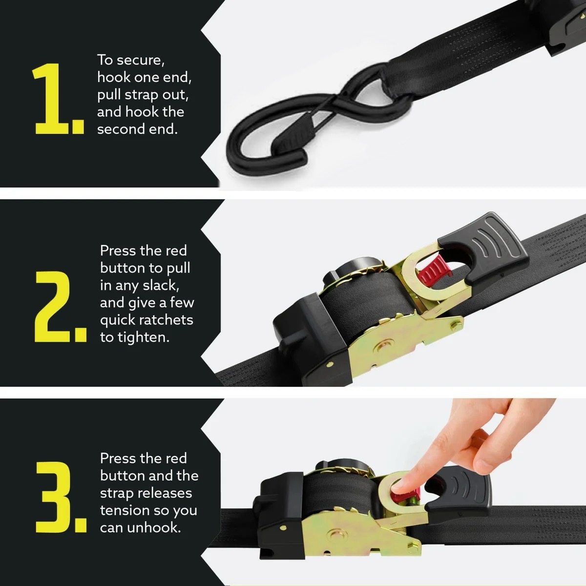 (🔥Last Day Promotions - 49% OFF)  Retractable Ratchet Straps