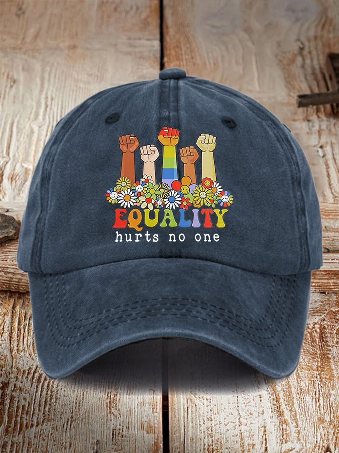 Vintage Equality Hurts No One Print Baseball Cap