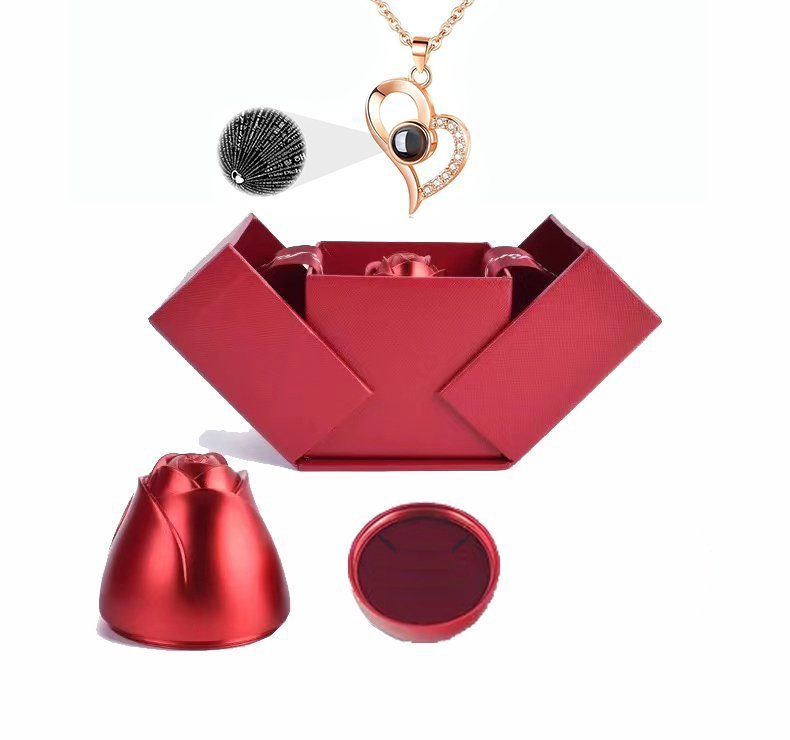 (🔥HOT SALE) I Love You Roses Bloom Necklace in 100 Languages Gift Set