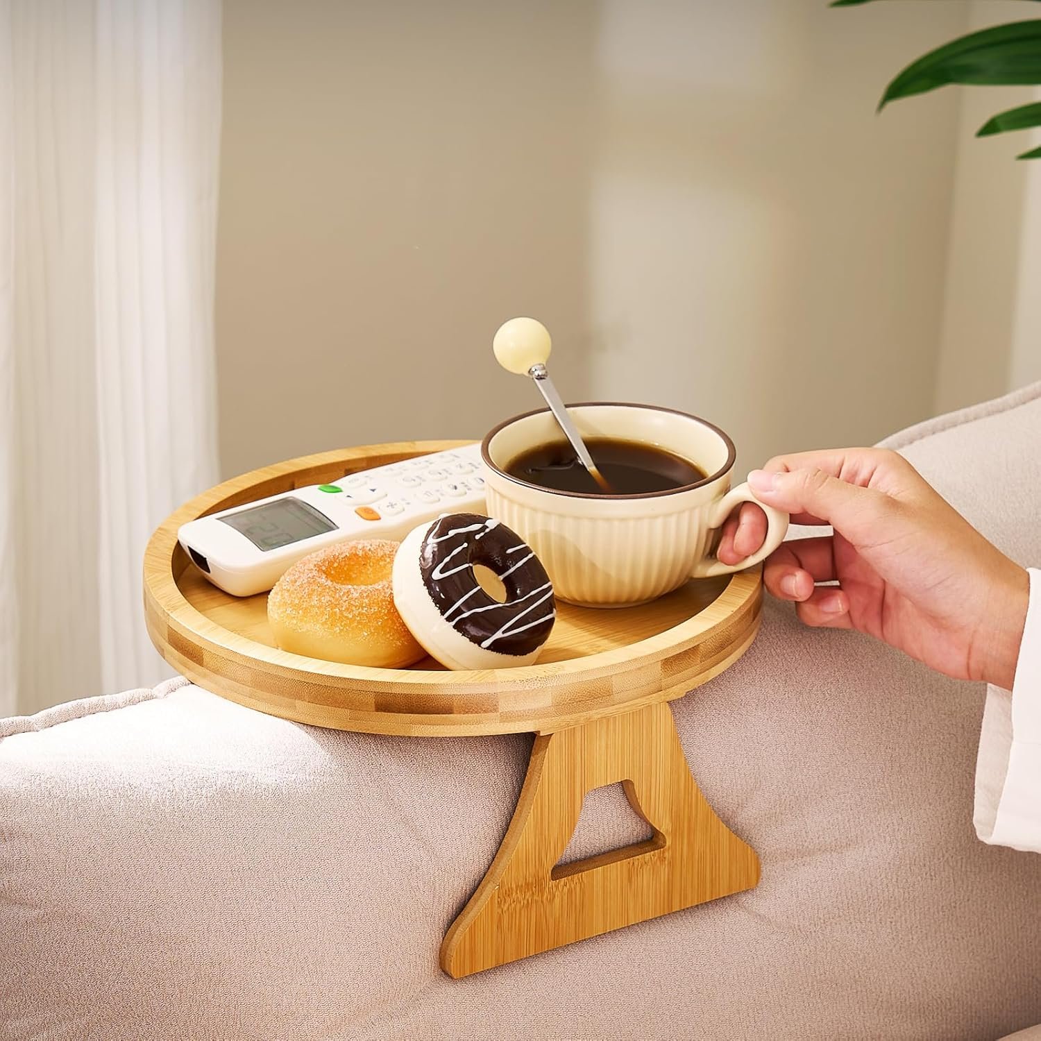 🔥2025 New Arrival - Bamboo Sofa Armrest Tray