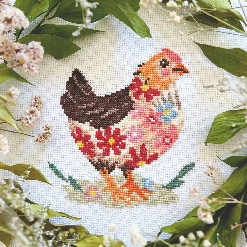 Flower Winter Bird Cross Stitch Kit