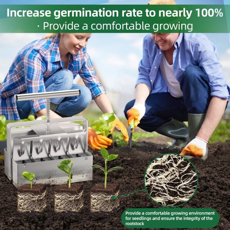 🔥Last Day Promotion 70% OFF🔥Cell Soil Block Maker with 3 Kinds Seed Pins