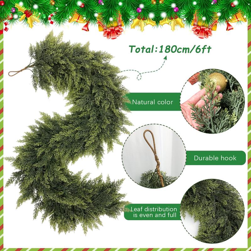 ⛄2025 Christmas 6 FT 2 Pcs Artificial Cedar Garlands
