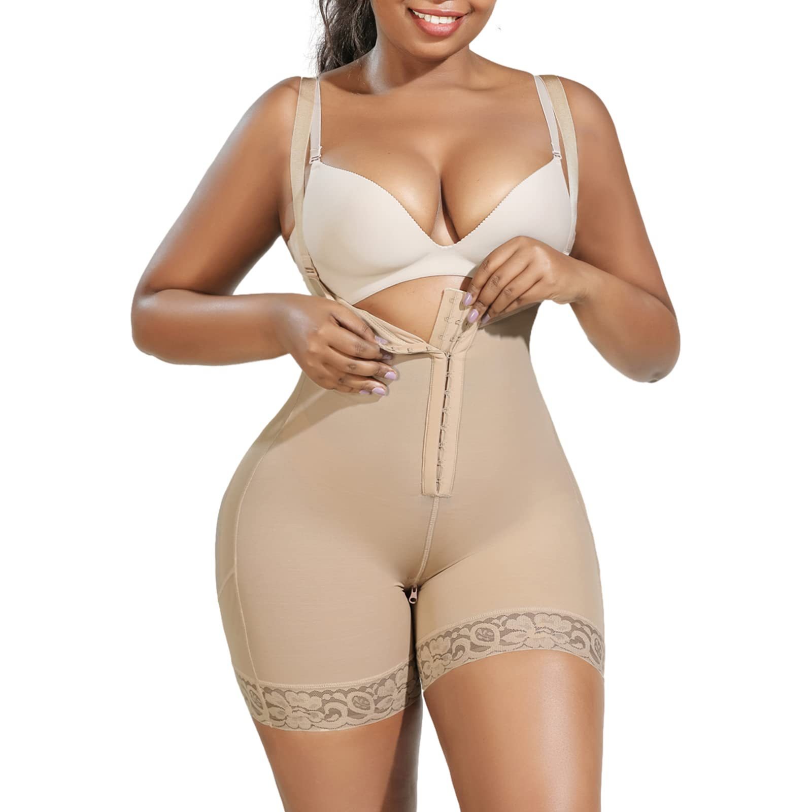 Firm Tummy Compression Bodysuit Shaper with Butt Lifter