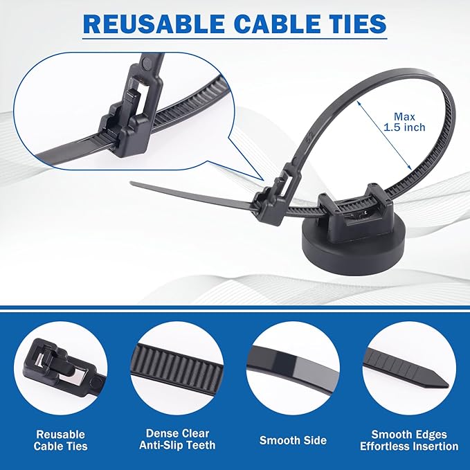 🎁TikTok Last Day Sale - 70% OFF🎉Magnetic Cable Zip Tie Mount Kit – Smart, Flexible Cable Management for Every Space