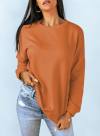 Dokotoo Women's Casual Crew Neck Sweatshirt Loose Soft Long Sleeve Pullover Tops