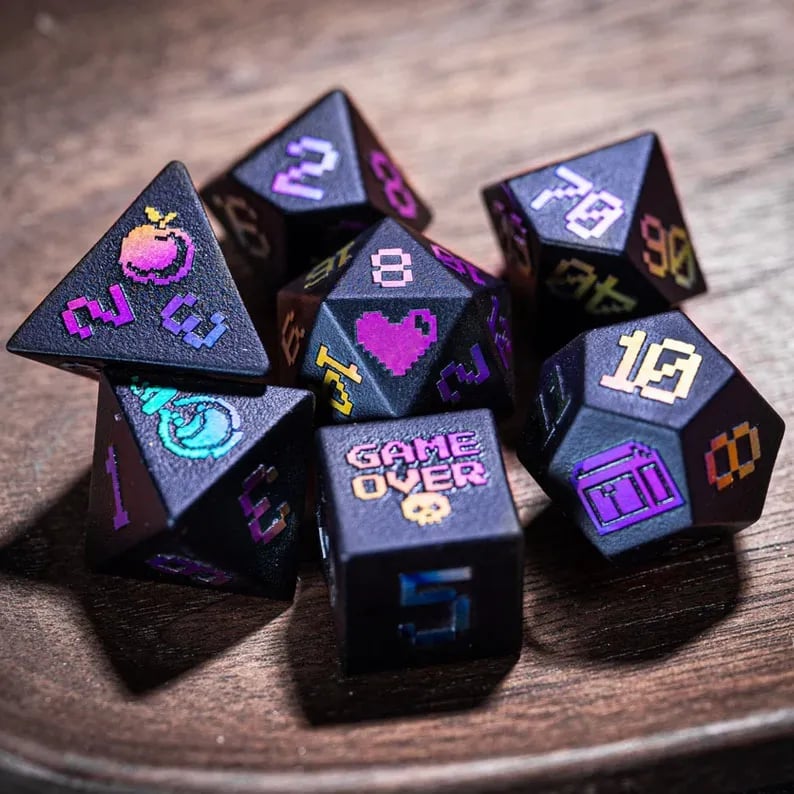 Obsidian Pixel Dice Set