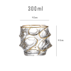 Gold Rim Wave Whiskey Glass