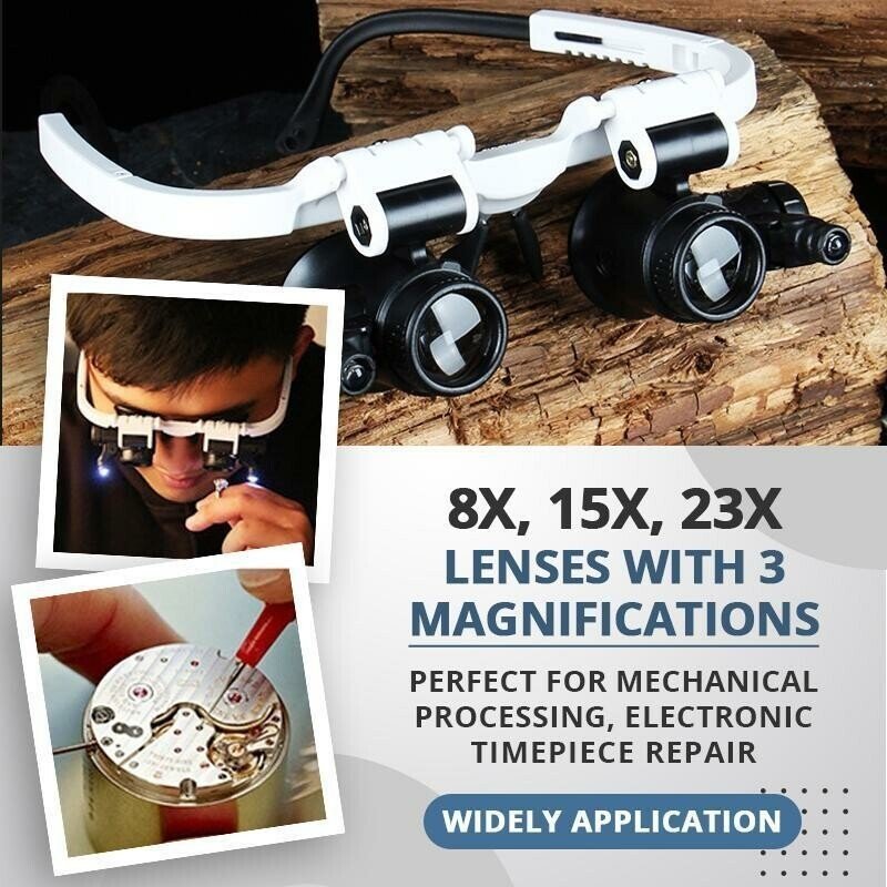 (Early Father's Day Sale- 48% OFF)LED Glasses Magnifier 8x 15x 23x, 🔥Buy 2 Free Shipping