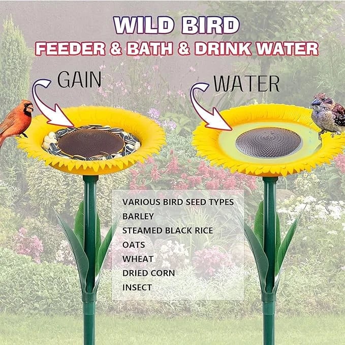 Last Day 49% OFF  🌻Sunflower Standing Bird Feeder