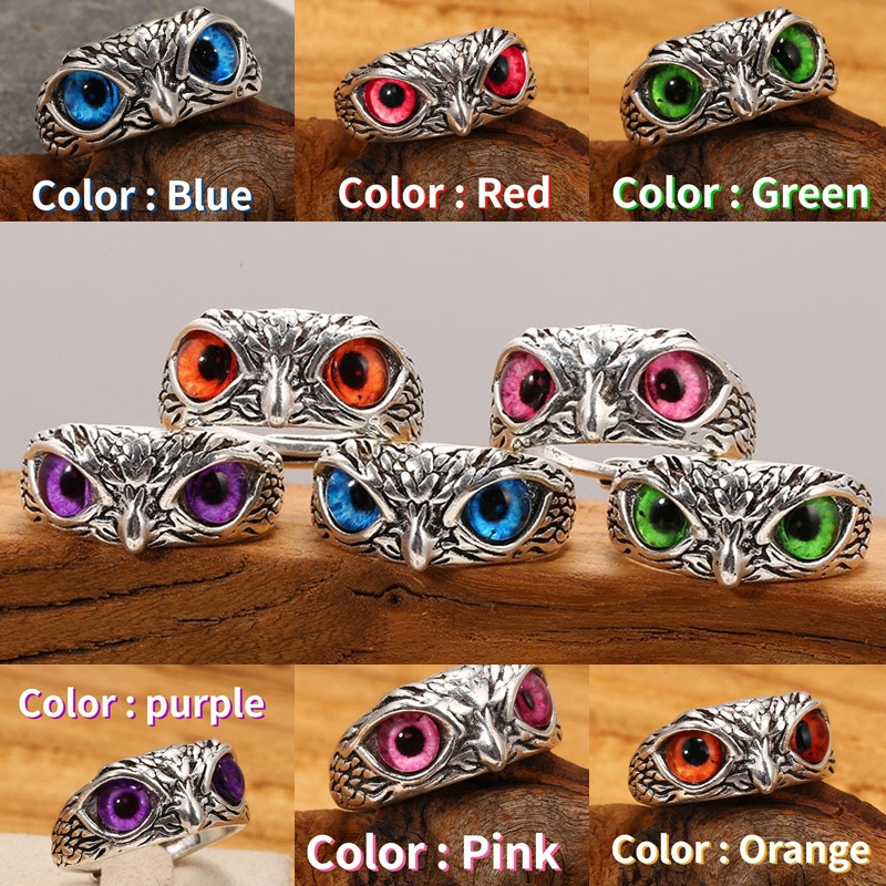 🔥LAST DAY 70% OFF🔥925 Sterling Silver Demon Eye Owl Ring Adjustable