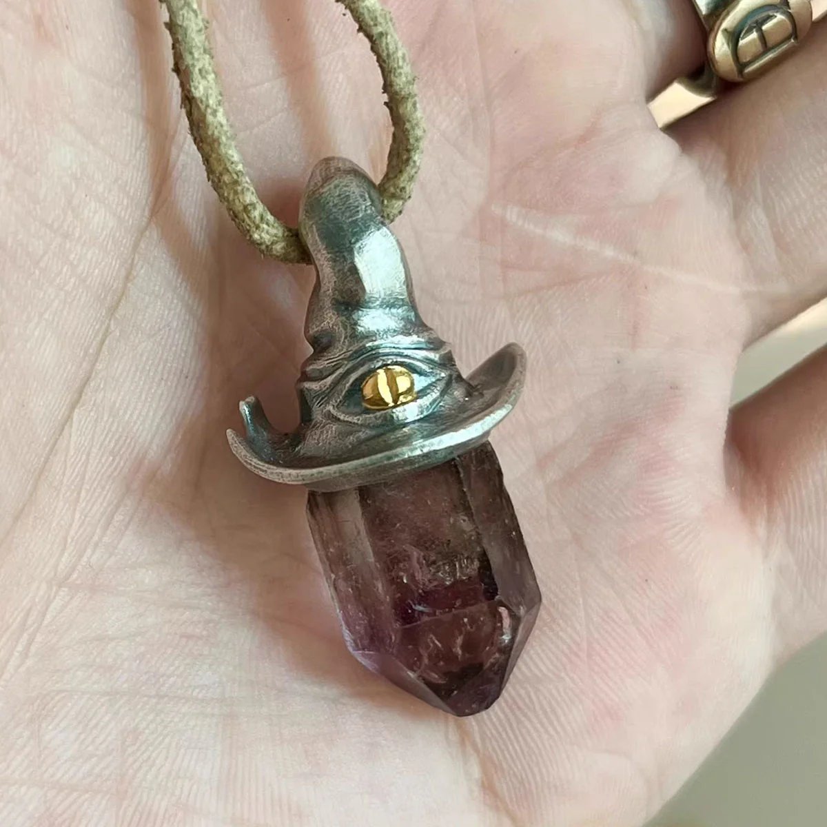 🔥Last Day 50% OFF -🧙Witch's Magic Hat Amethyst Pendant