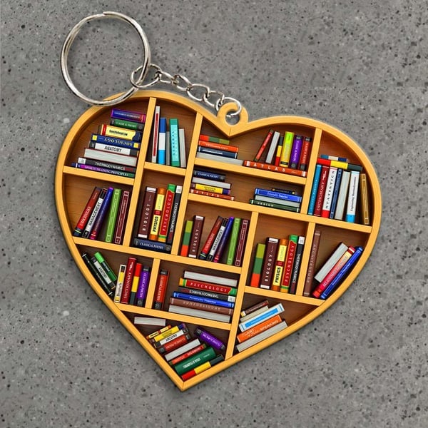 💝Book Lovers Heart Ornament(2D Flat)