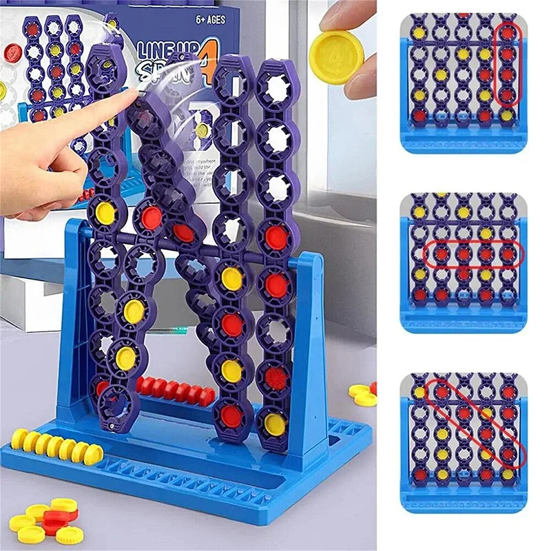 (🔥SUMMER SALE - BUY 2 GET 20% OFF🔥)🕹️🕹️Connect 4 In A Line Board Game Funny Rotating Game Line Up 4 Classic Family Toy