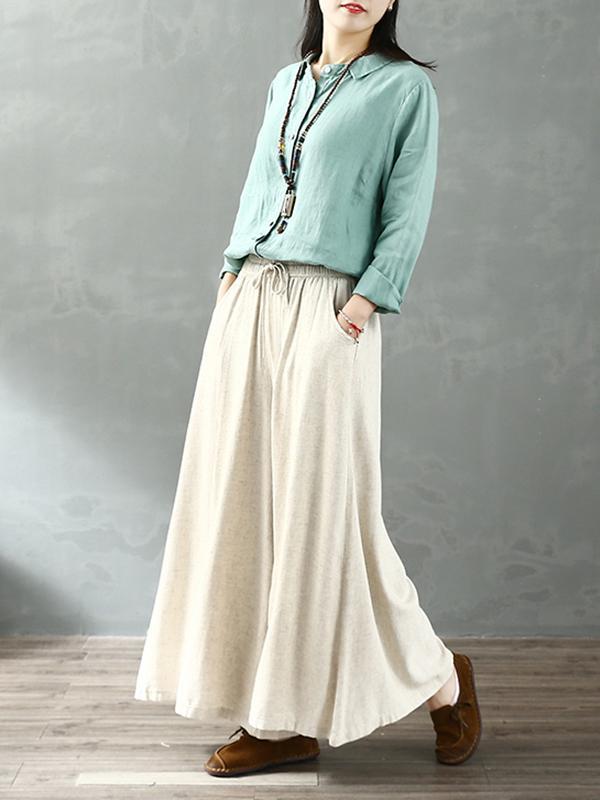 Enlighten Me Cotton & Linen Wide Leg Pant