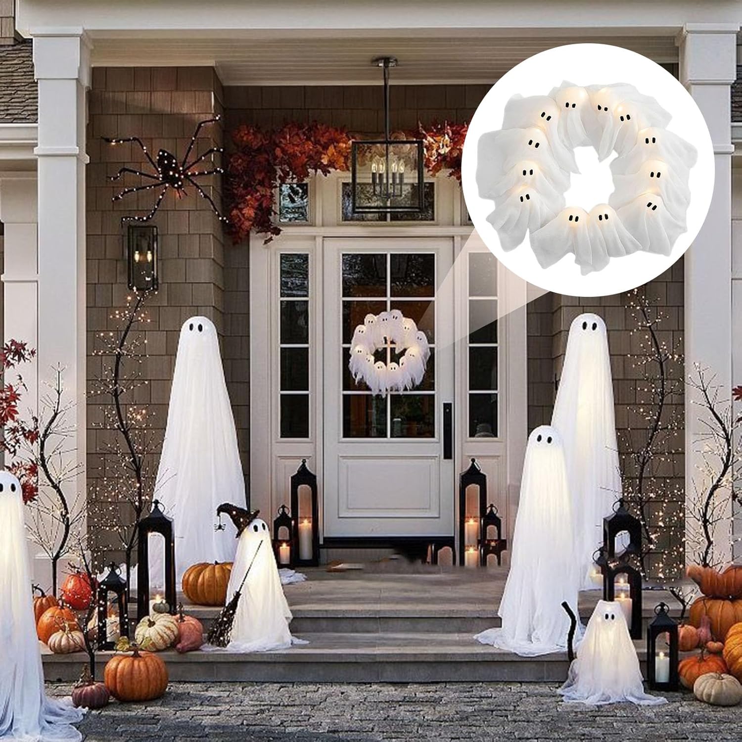 ⏰LAST DAY SALE 50% OFF👻Light-Up Ghost Crew Wreath