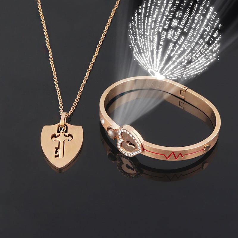 🔥 HOT SALE - 50% OFF 🎁HEART LOCK BRACELET & KEY NECKLACE