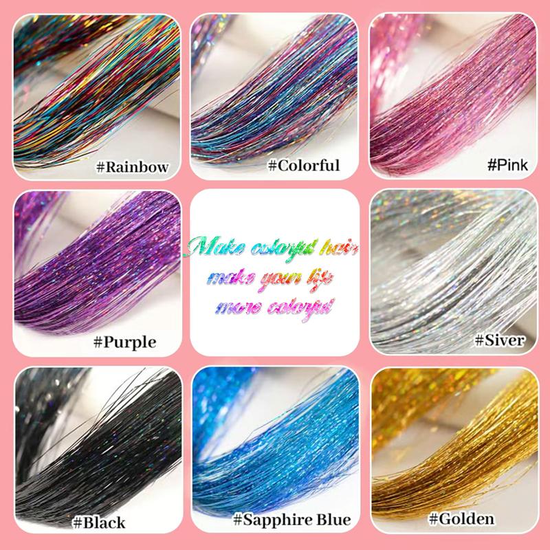 🎁TikTok Last Day Sale - 70% OFF🔥6 PCS Clip in Hair Tinsel 20 Inch Glitter Tinsel Hair💥