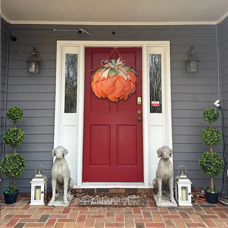 🔥Fall Hot Sale 50% OFF🎃Handmade Halloween Pumpkin Wreath For Front Door