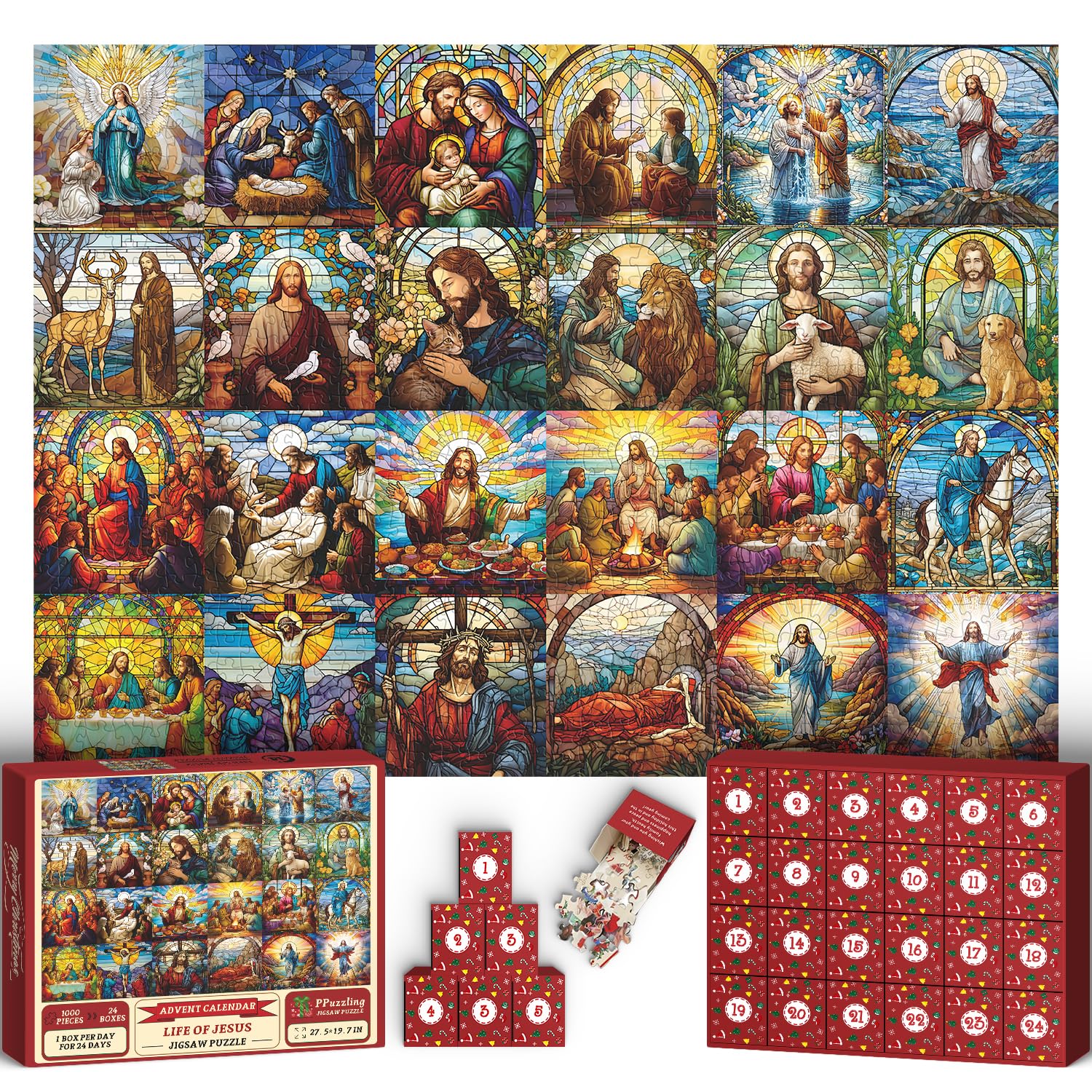 🎄🎅Christmas Presale - 49% OFFLife of Jesus Christmas Advent Calendar Jigsaw Puzzle 1000 Pieces