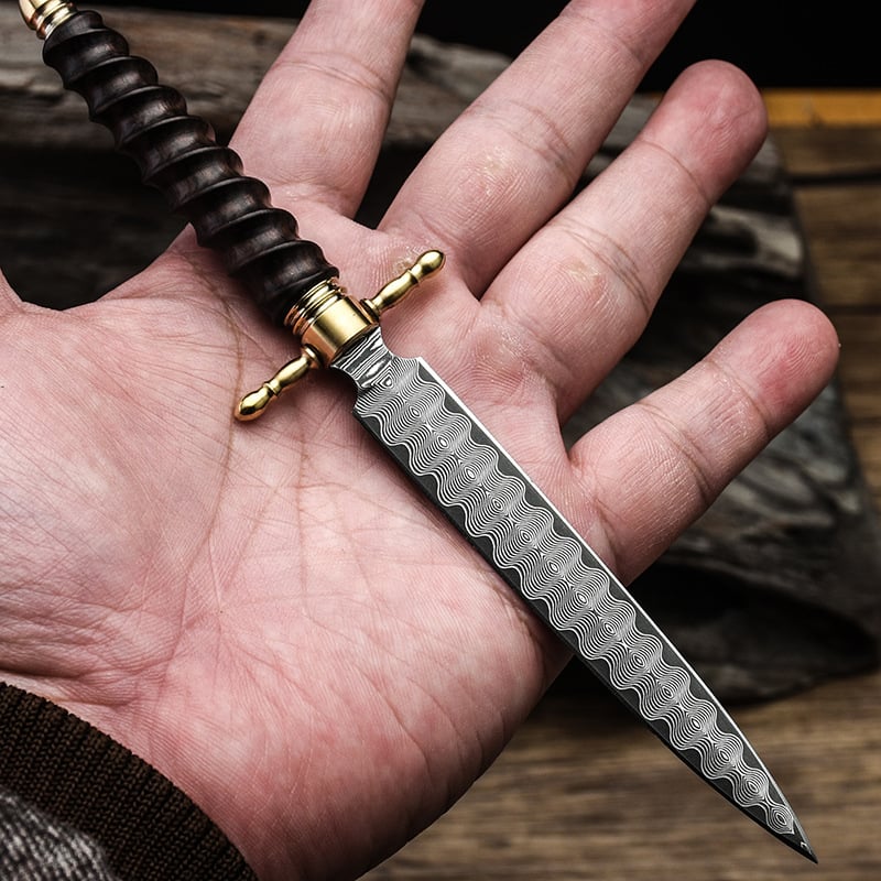 Cicada Damascus Survival Knife