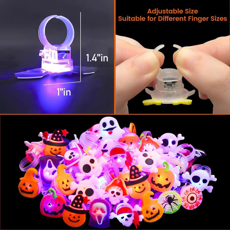 🔥Last Day Promotion 50% OFF🔥 Halloween 50Pcs LED glowing ring