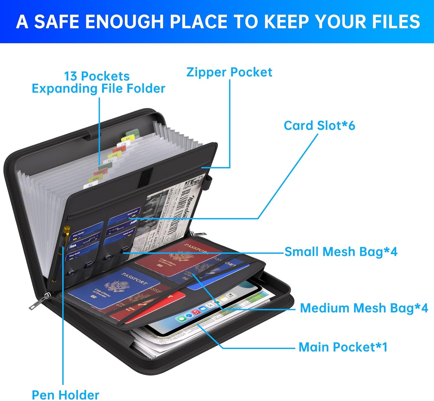 🎁TikTok Last Day Sale - 70% OFF🎉Accordion File Organizer,Fireproof Expanding File Folder💼