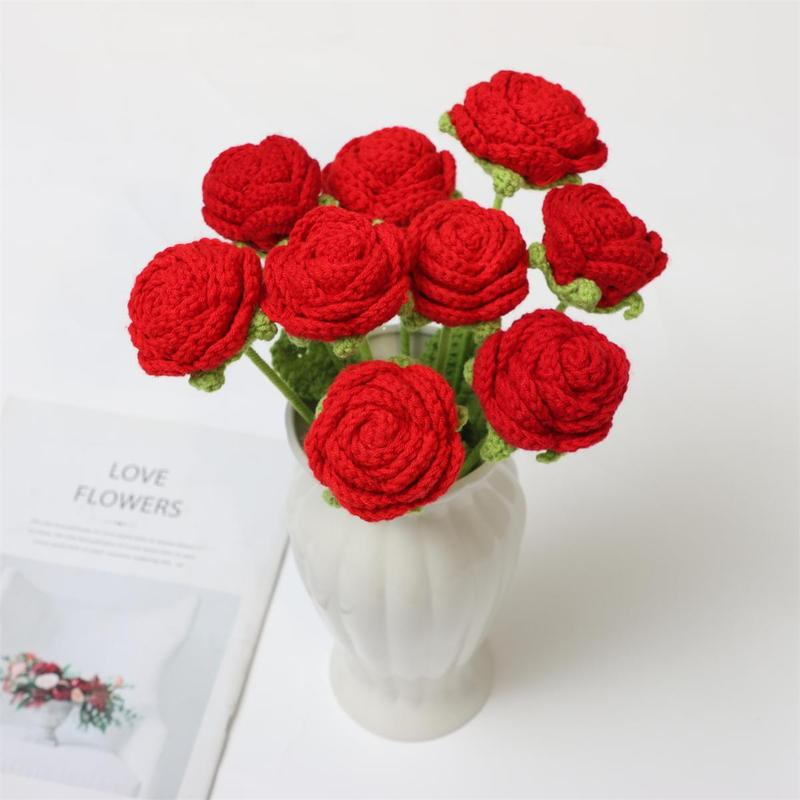 3 Counts Creative DiY  Handwoven Knitted Faux Rose Flower