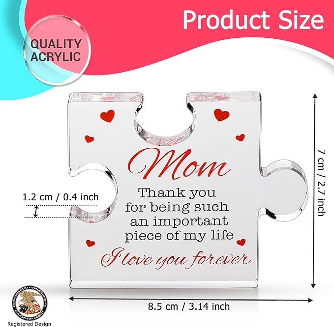 💖Early Mother's Day 50% OFF- Engraved Acrylic Block Puzzle Family Present