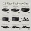 CAROTE 11pcs Pots and Pans Set Non Stick, Cookware Sets Detachable Handle, RV Kitchen Set Removable Handle, Oven Safe, Induction Ready, Stackable Non-stick Set, Cream White