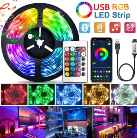 🔥Buy 2 Free Shipping LED Strip Light USB Bluetooth 5050 5V LED RGB Lights