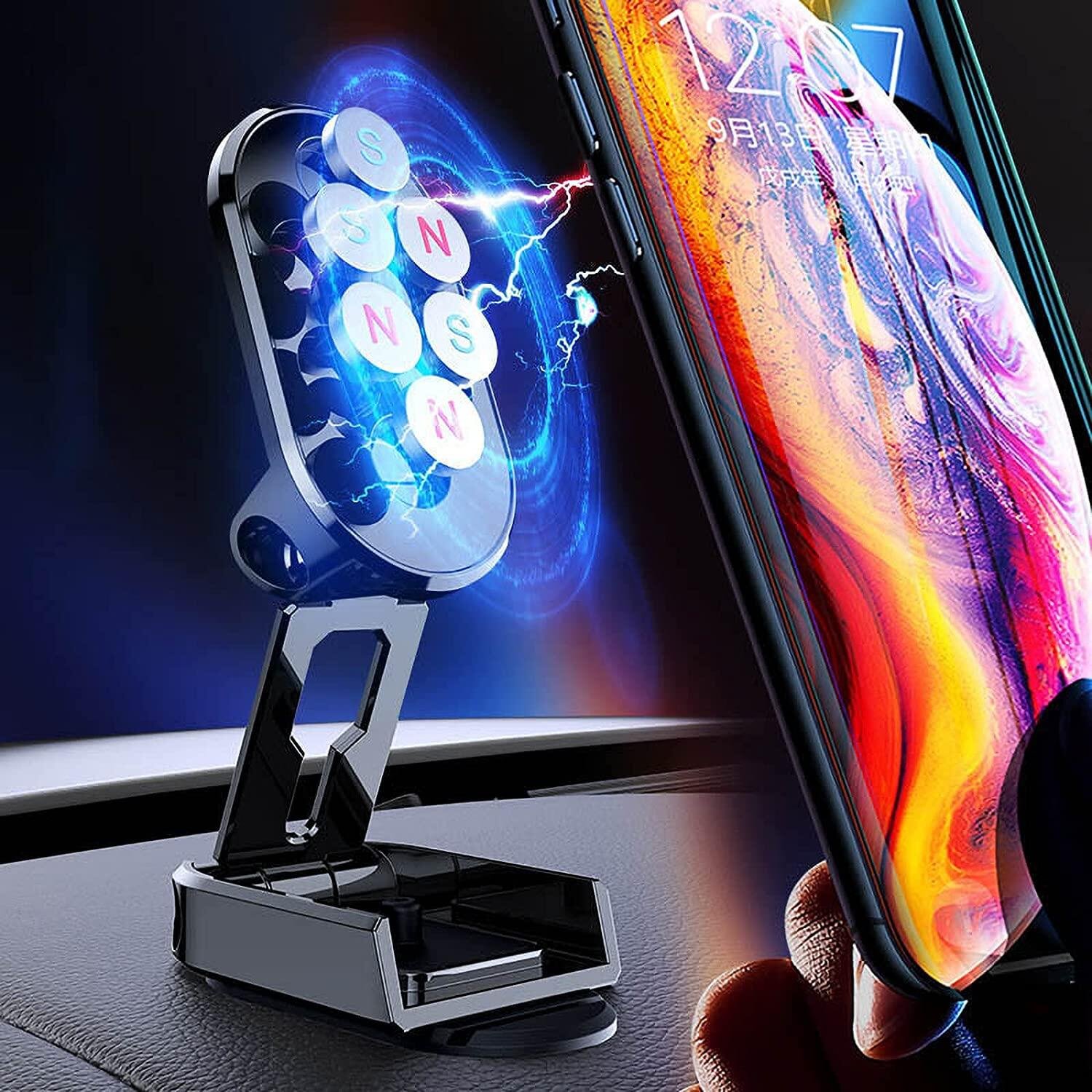 (Early Christmas Sale- 48% OFF) 360° Rotating Folding Magnetic Car Phone Holder- Buy 2 Get Extra 10% Off
