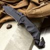 Pocket Knife Full Edge Spear Point Recurve Blade + Glass Breaker & Cord Cutter