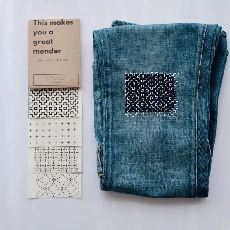 🔥Beginner-Friendly - 🪡Visible Mending Transfer Sashiko Pattern