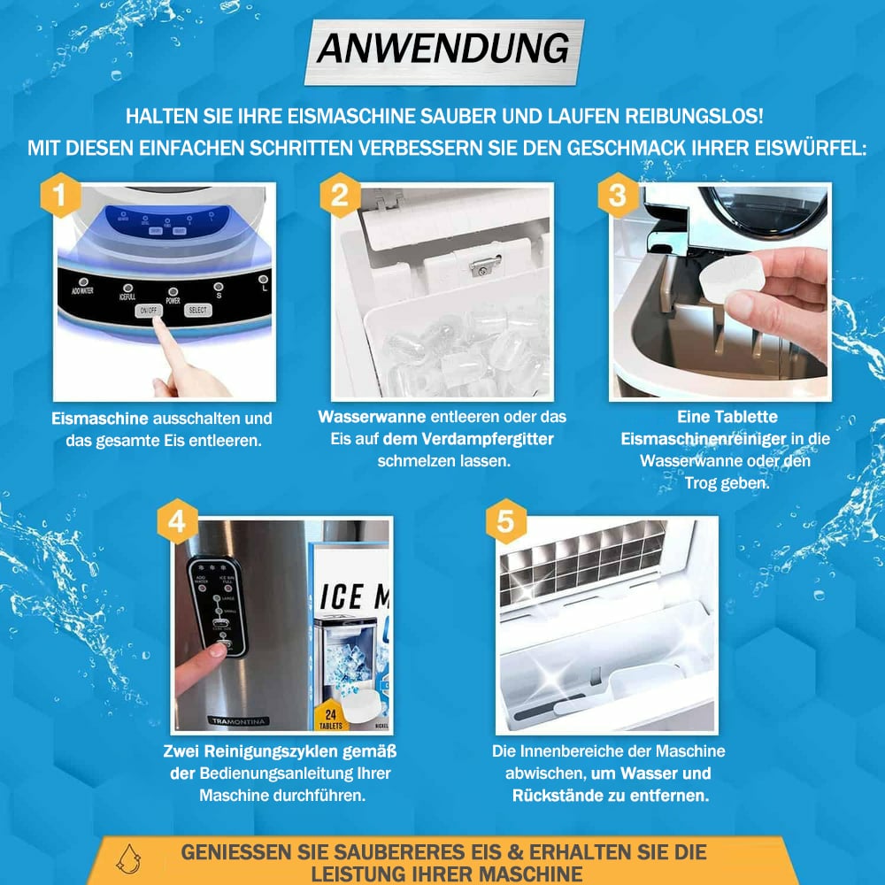 🧊✨Eismaschinenreiniger & Entkalker – 24 Reinigungstabletten, kompatibel mit Frigidaire, Opal