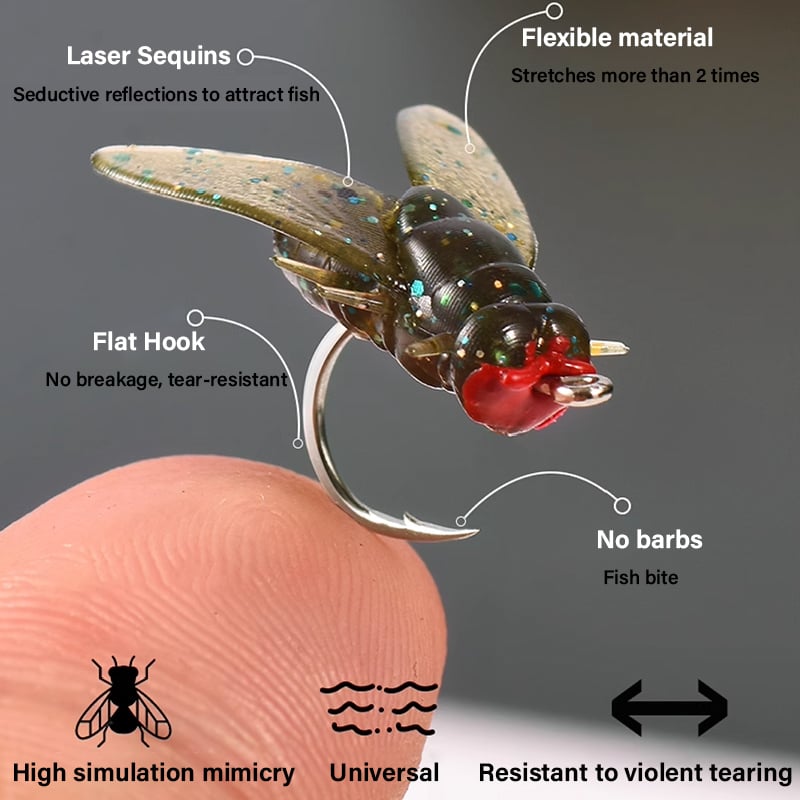 🔥Last Day Clearance Sale 60% OFF🔥Simulated Flies Fishing Attractor Bait Hook