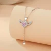 🧚‍♀️Handmade Cupid Heart Angel Wings Tassel Necklace With Crystal - 🎁Women's Gift